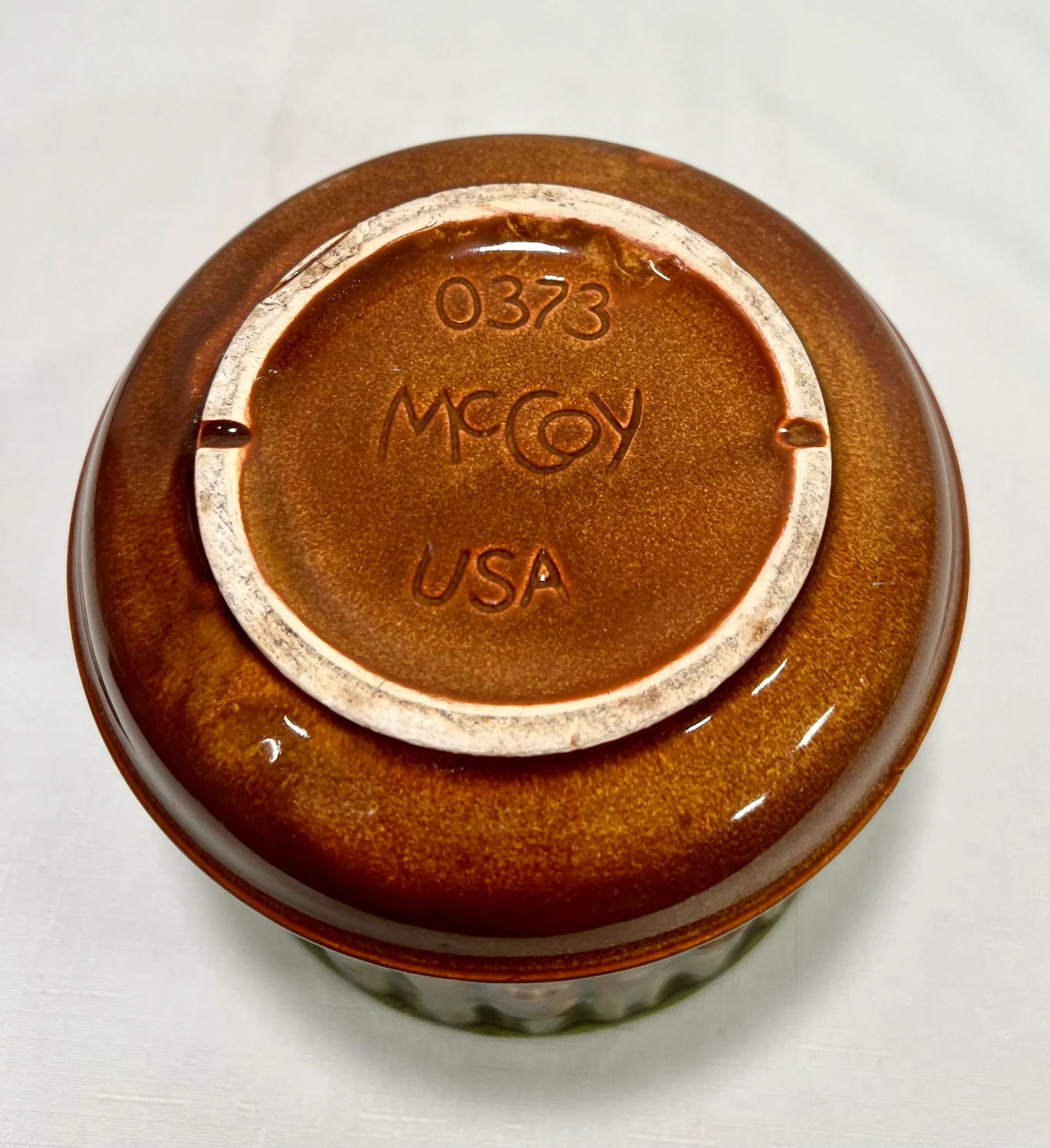 Vintage McCoy Pottery Drip Glazed Faux Bamboo Planter - 6