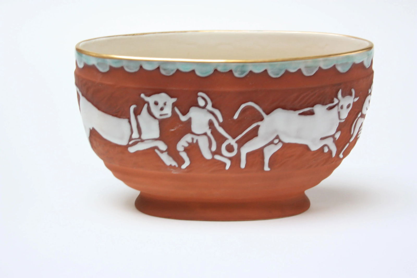 Vintage Terracotta Porcelain Decorative Planter by Kathi Urbach for Goldscheider - 2