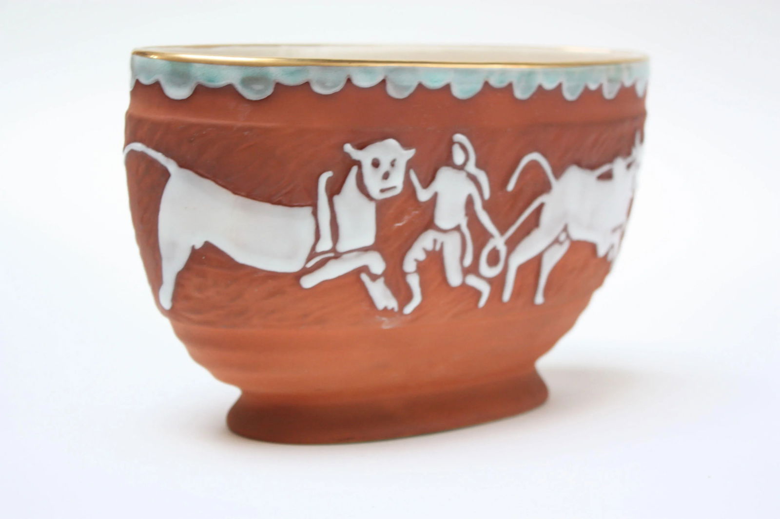 Vintage Terracotta Porcelain Decorative Planter by Kathi Urbach for Goldscheider - 3