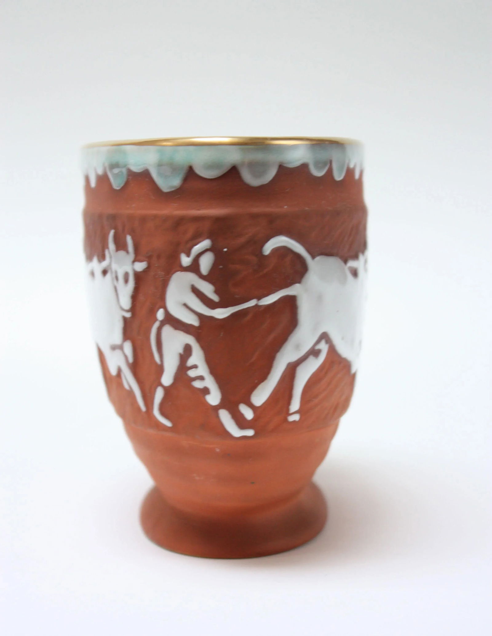 Vintage Terracotta Porcelain Decorative Planter by Kathi Urbach for Goldscheider - 5