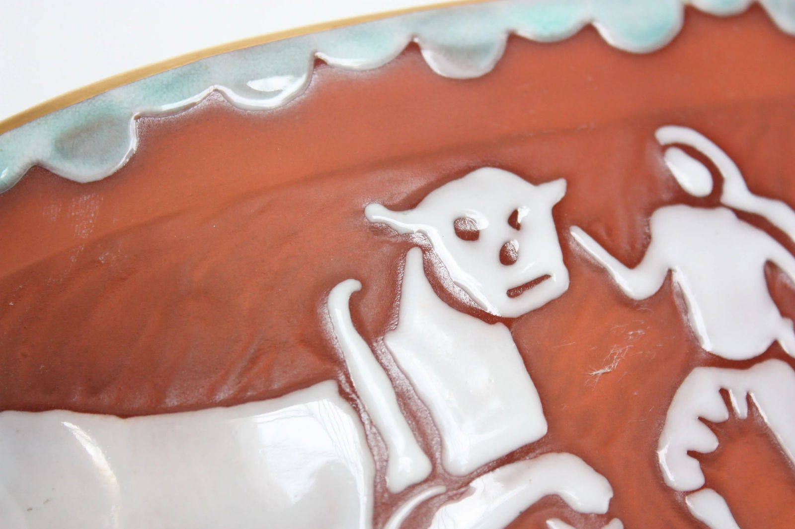 Vintage Terracotta Porcelain Decorative Planter by Kathi Urbach for Goldscheider - 7