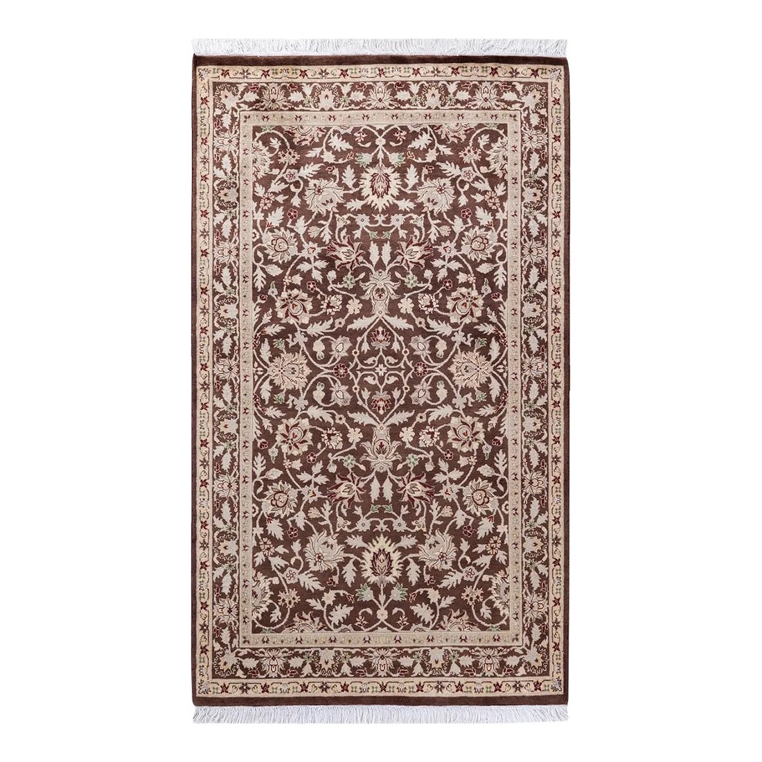 Mogul, One-of-a-Kind Hand-Knotted Area Rug - Brown, 3' 1" x 5' 4": With understated palettes and allover designs, the rugs in the Mogul Collection will bring timeless sophistication to any room. Influenced by a spectrum of Turkish, Indian, and Persian designs, the