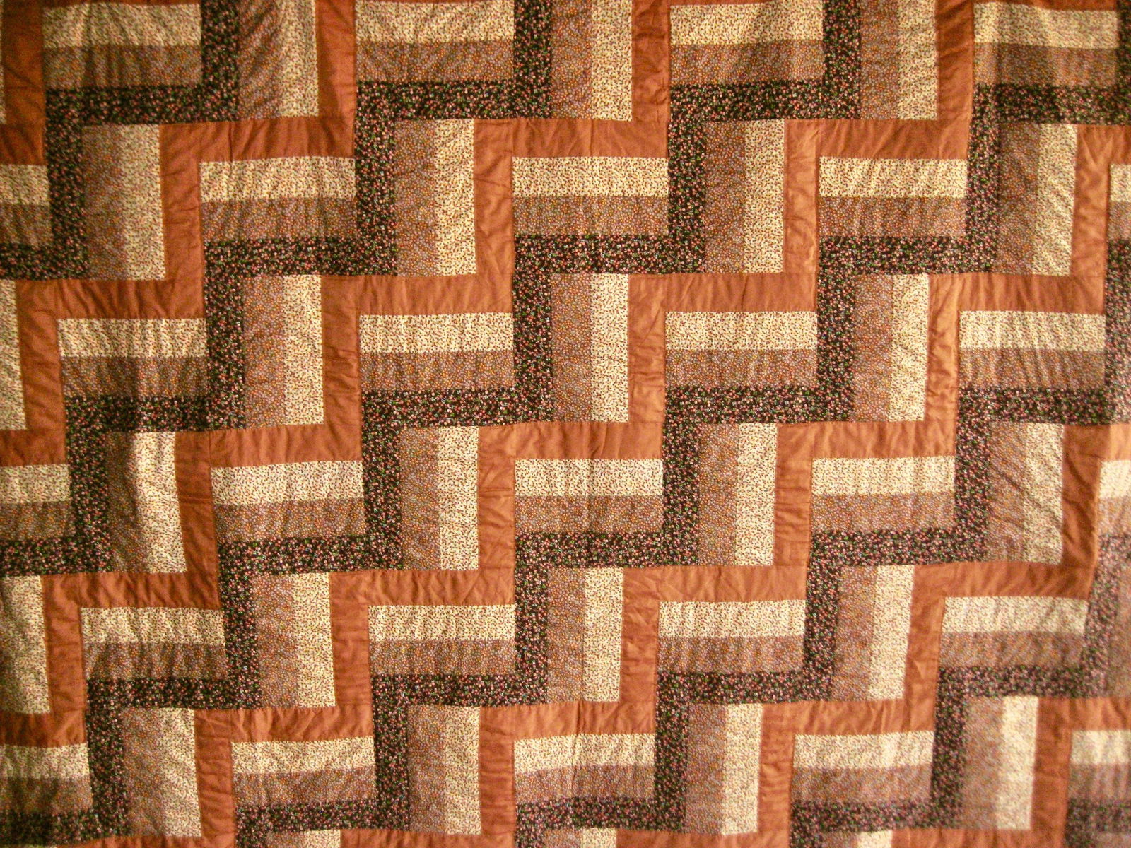 American Amish Mid Century Quilt Thanksgiving Colors - 2