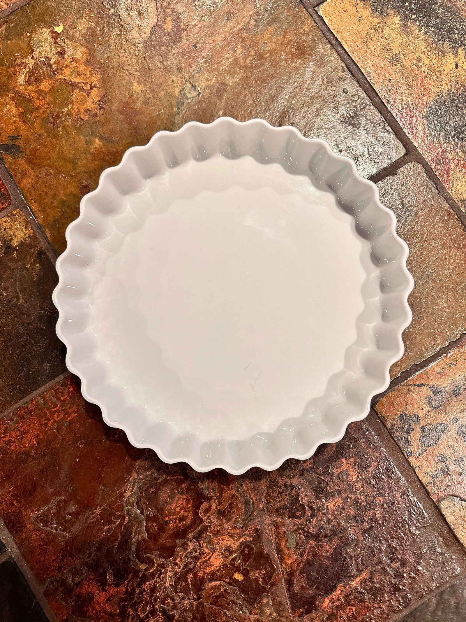 2000s Pillivuyt France Culinaire Quiche Tart Round Porcelain Baking Dish - 6