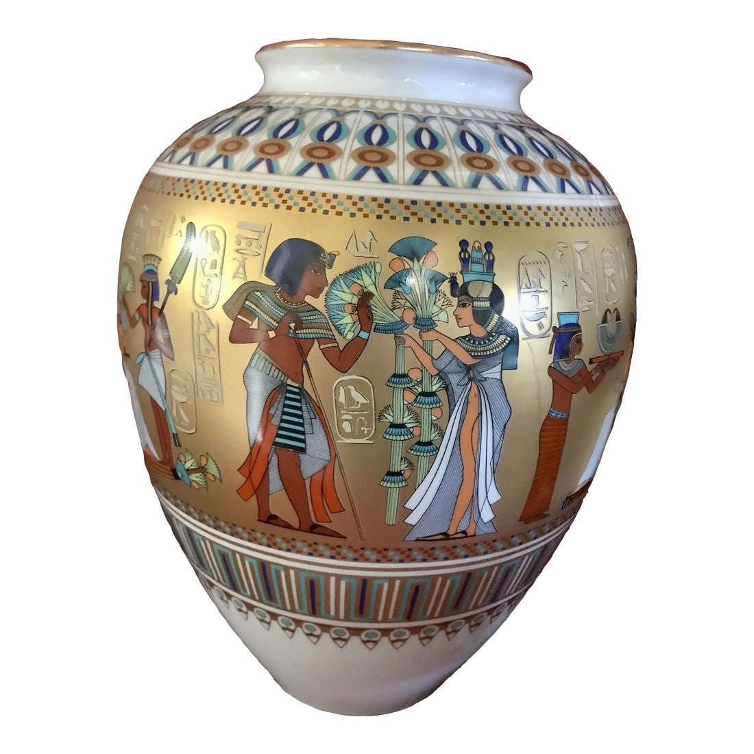 1970s The Ghent Collection, by Kaiser Porcelain, "Scenes From the Tomb of Tutankhamun" Vase.: This is a rare, 1970s, Limited Edition (1101/2500), signed, Gerhard Fuetterer, commemorative, porcelain vase. The frieze depicts "Scenes from the Tomb of Tutankhamun", and was created exclusively for