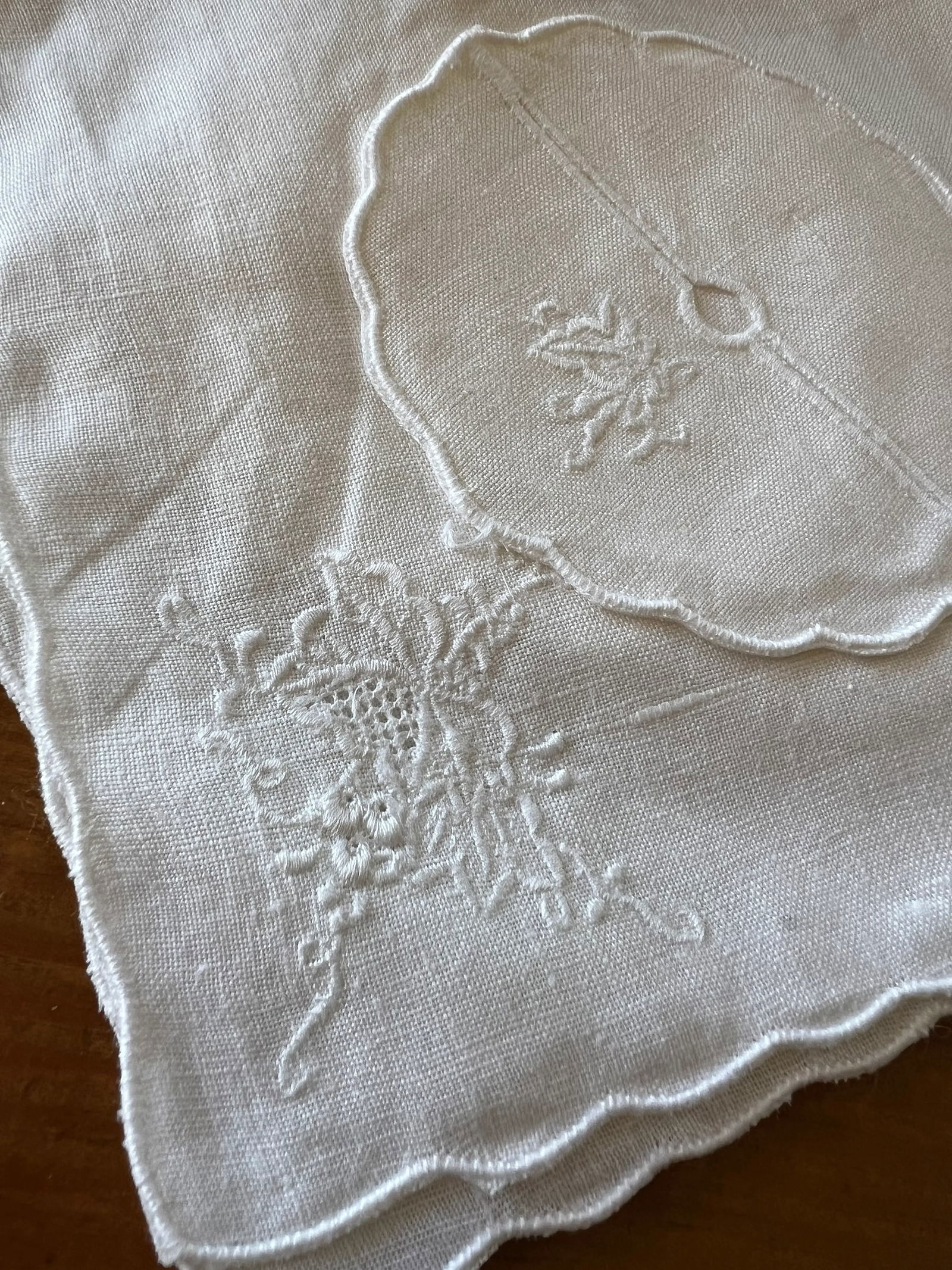 1970s Battenburg Linen Napkins Lace Dollies Set of 11 - 4