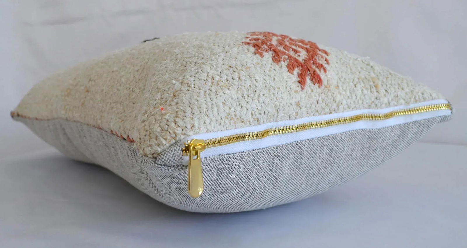 Lumbar Pillow Cover. 100% Natural Hemp Kilim Pillow Turkish Rug Throw- 13Êº X 26Ê - 2