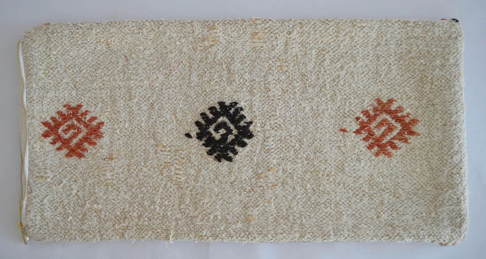 Lumbar Pillow Cover. 100% Natural Hemp Kilim Pillow Turkish Rug Throw- 13Êº X 26Ê - 4