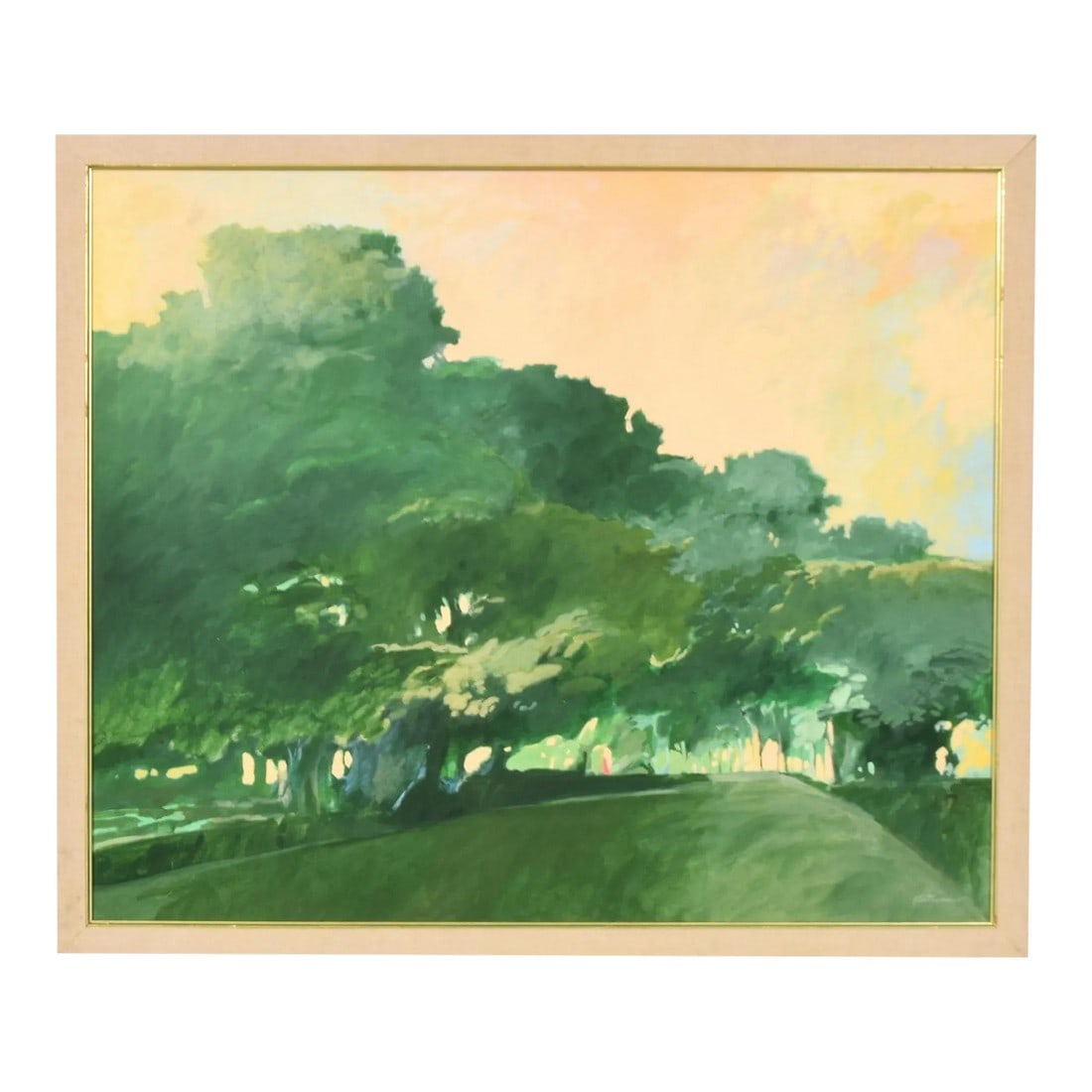 Original Signed William Kortlander Large Landscape of Green Trees Painting: Original Signed William Kortlander Large Landscape of Green Trees Painting. Stunning and vibrant. Artist/Designer; Manufacturer: William Kortlander (1925-2014) Marking(s); notes: signed; 1982 per