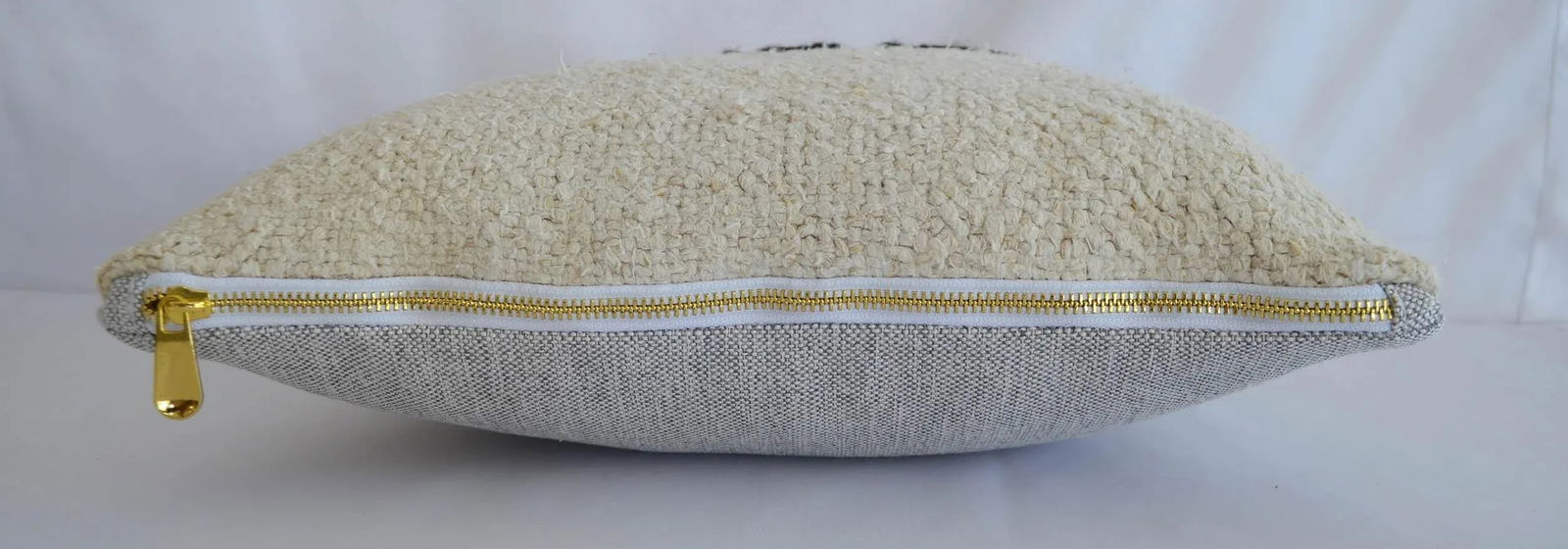 Primitive Pattern Turkish Kilim Rug Pillow Cover Handmade Hemp Throw Pillow - 16" X 16" - 2