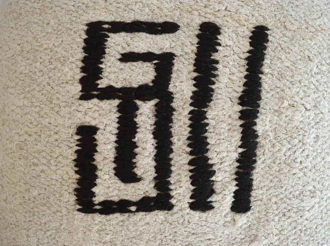 Kilim Rug Pillow Cover Primitive Icon Pattern Handmade Hemp Throw Pillow - 16" X 16" - 3