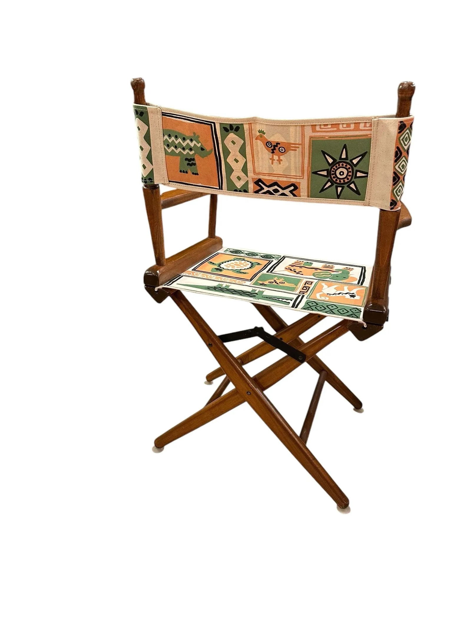 Walnut Directors Chair FoldingCongo Bongo Canvas Textile - 4