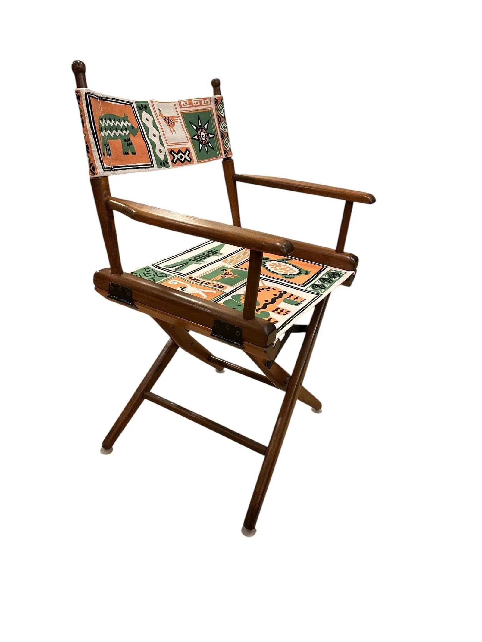 Walnut Directors Chair FoldingCongo Bongo Canvas Textile - 6