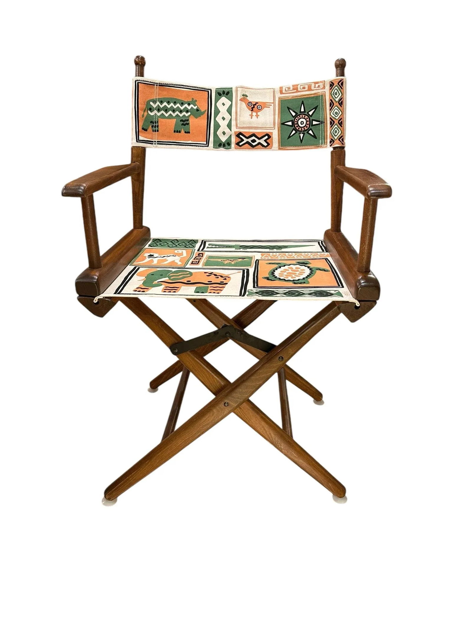 Walnut Directors Chair FoldingCongo Bongo Canvas Textile - 8