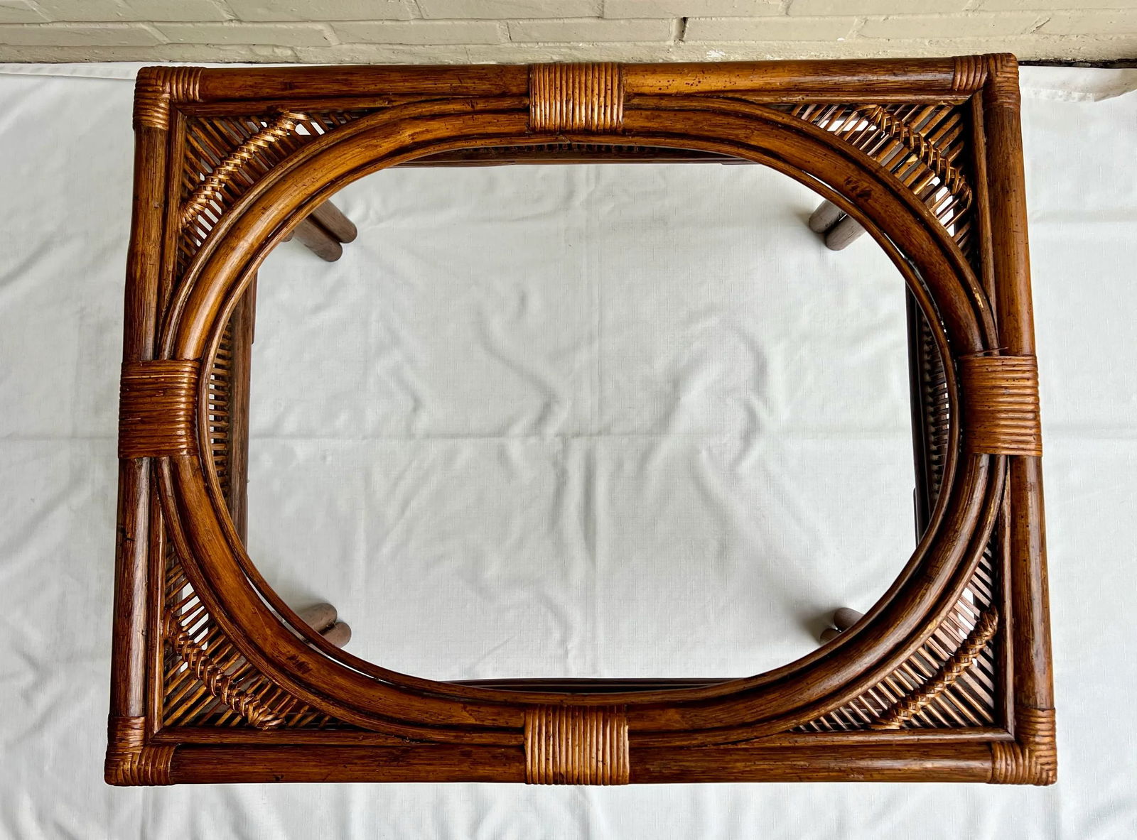 Vintage Franco Albini Style Rattan and Split Reed Side Table - 11