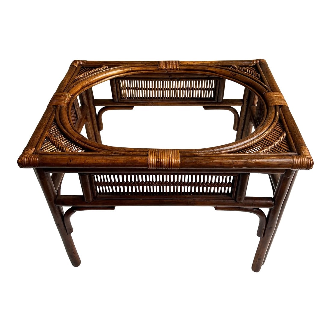 Vintage Franco Albini Style Rattan and Split Reed Side Table (1 of 11)