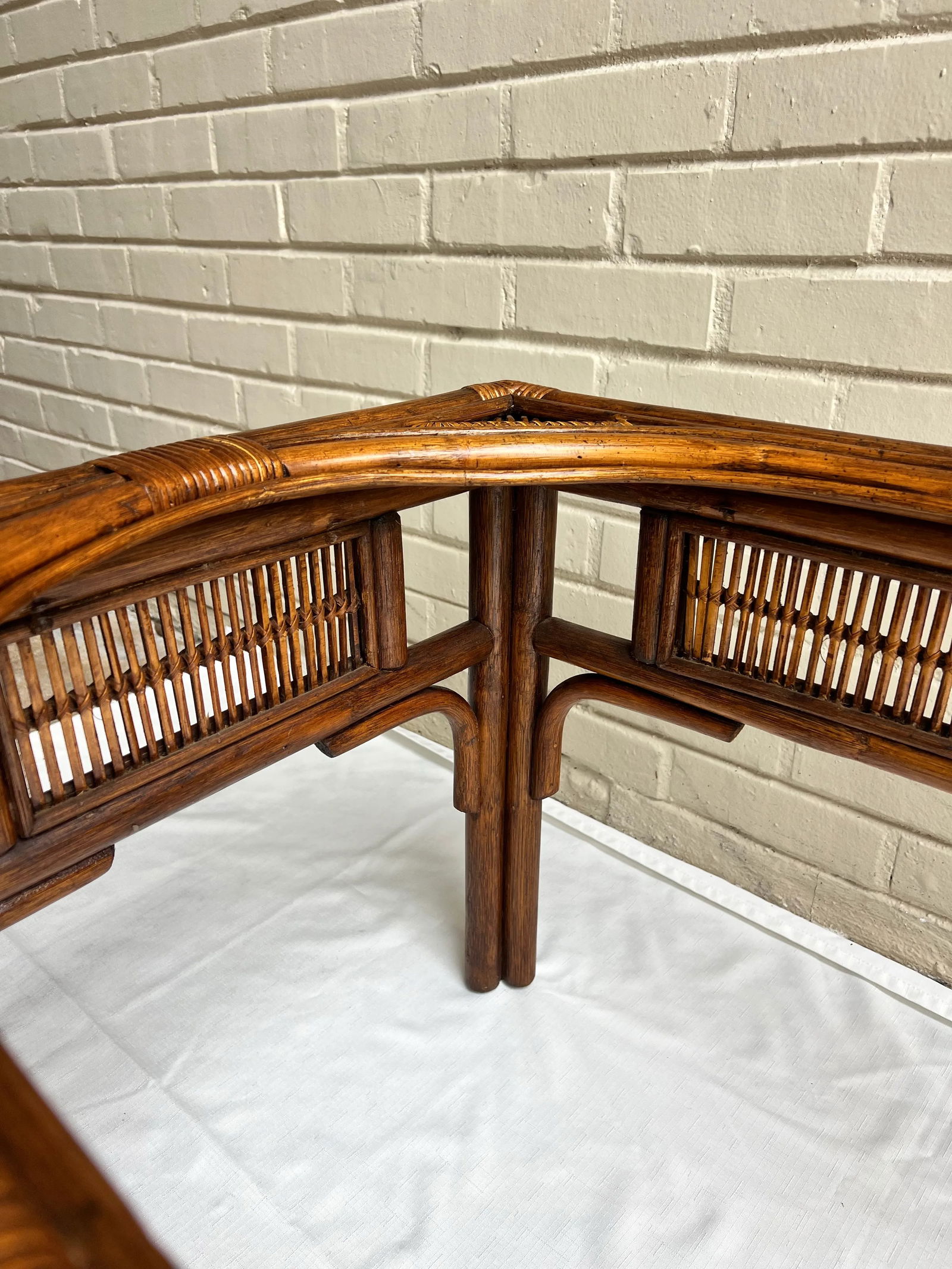 Vintage Franco Albini Style Rattan and Split Reed Side Table - 8