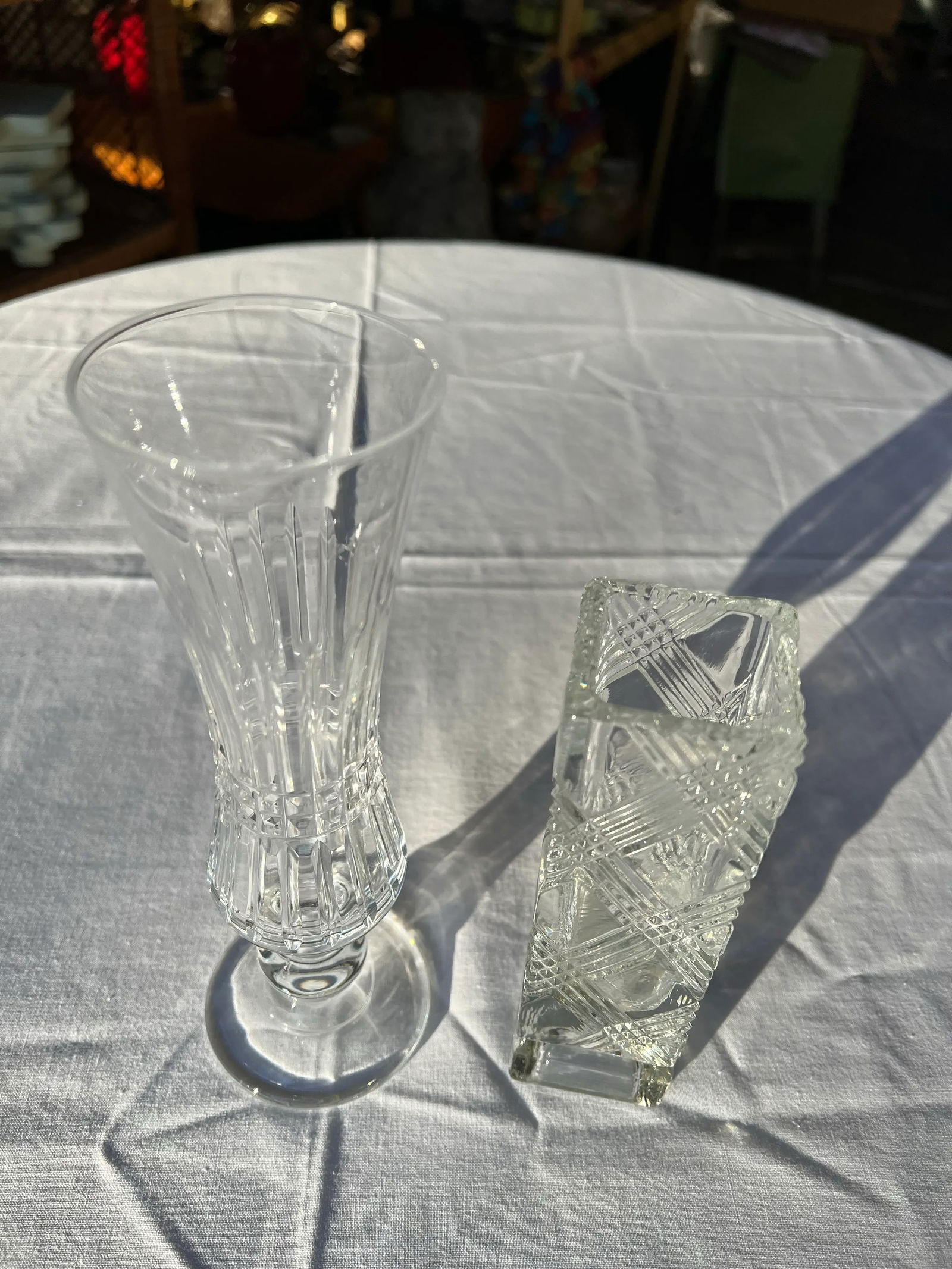 1970s Crystal Vases - A Pair - 2