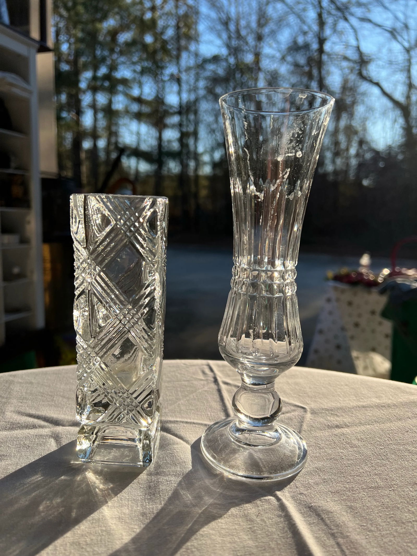 1970s Crystal Vases - A Pair - 5