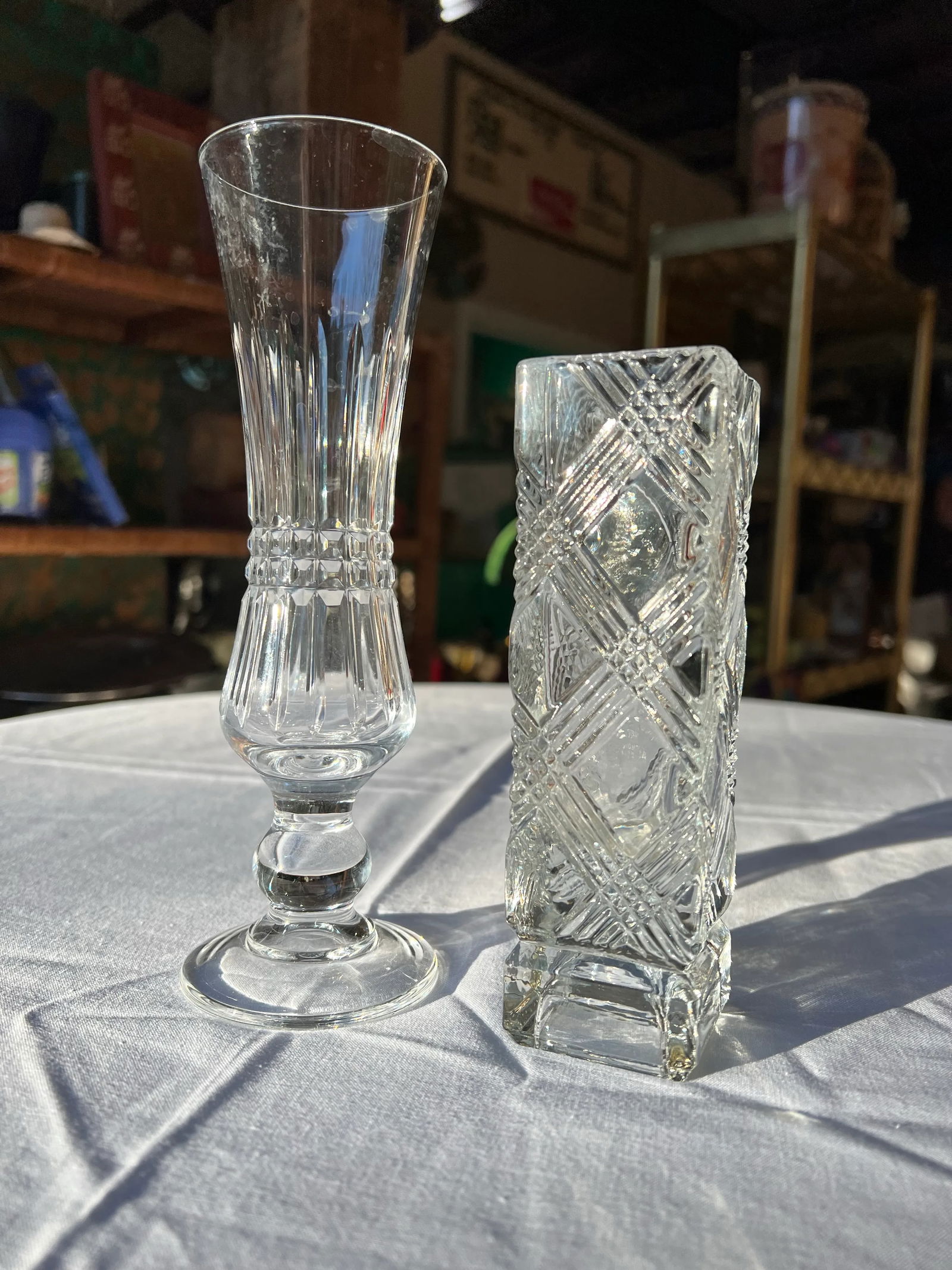 1970s Crystal Vases - A Pair - 7
