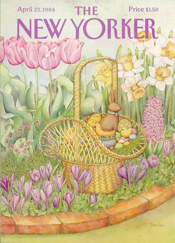 1984 Vintage New Yorker Cover, April 23 (Jenni Oliver), Original New Yorker Magazine Cover, Easter - 2