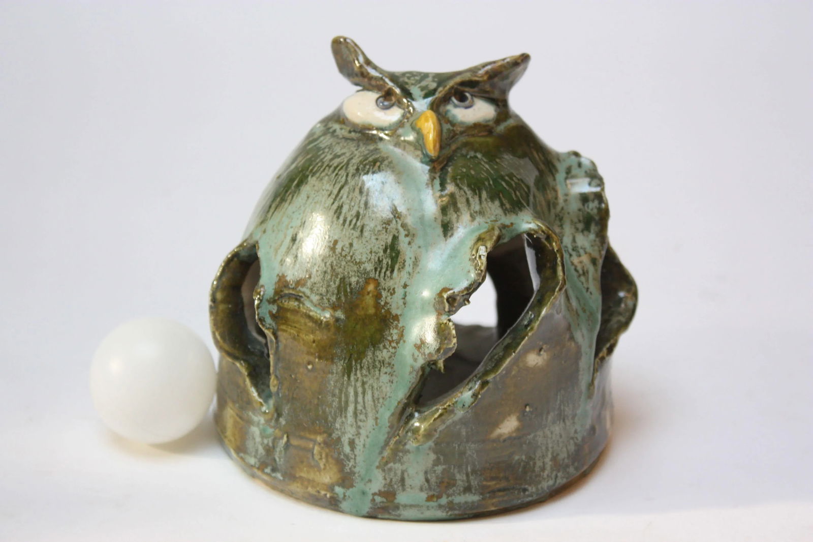 Vintage Austrian Studio Pottery Owl by Rattenberger Töpferladen - 2