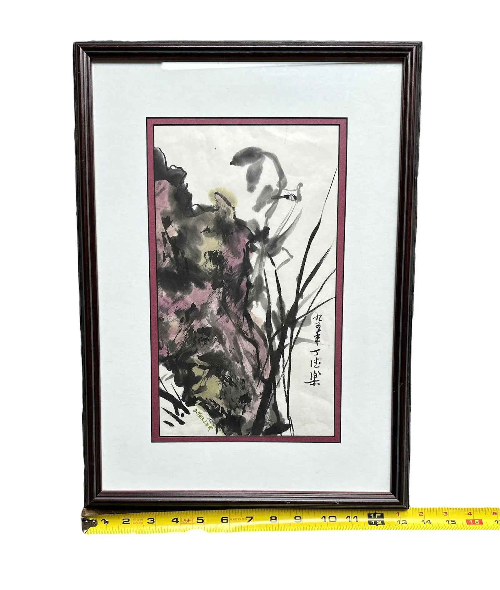 Original Signed Sumi-E Brush Painting by Dee Teller Framed - 4