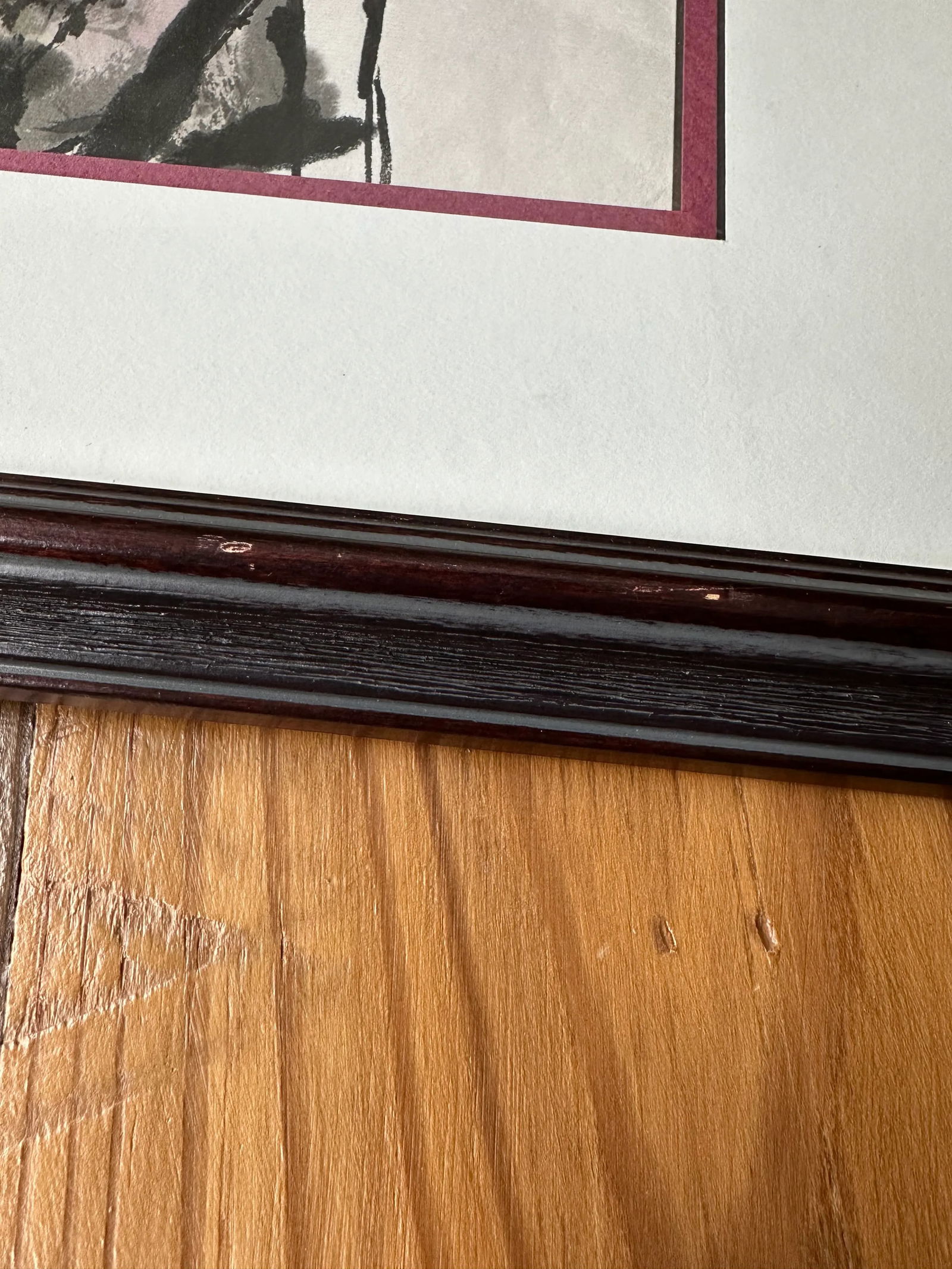 Original Signed Sumi-E Brush Painting by Dee Teller Framed - 7