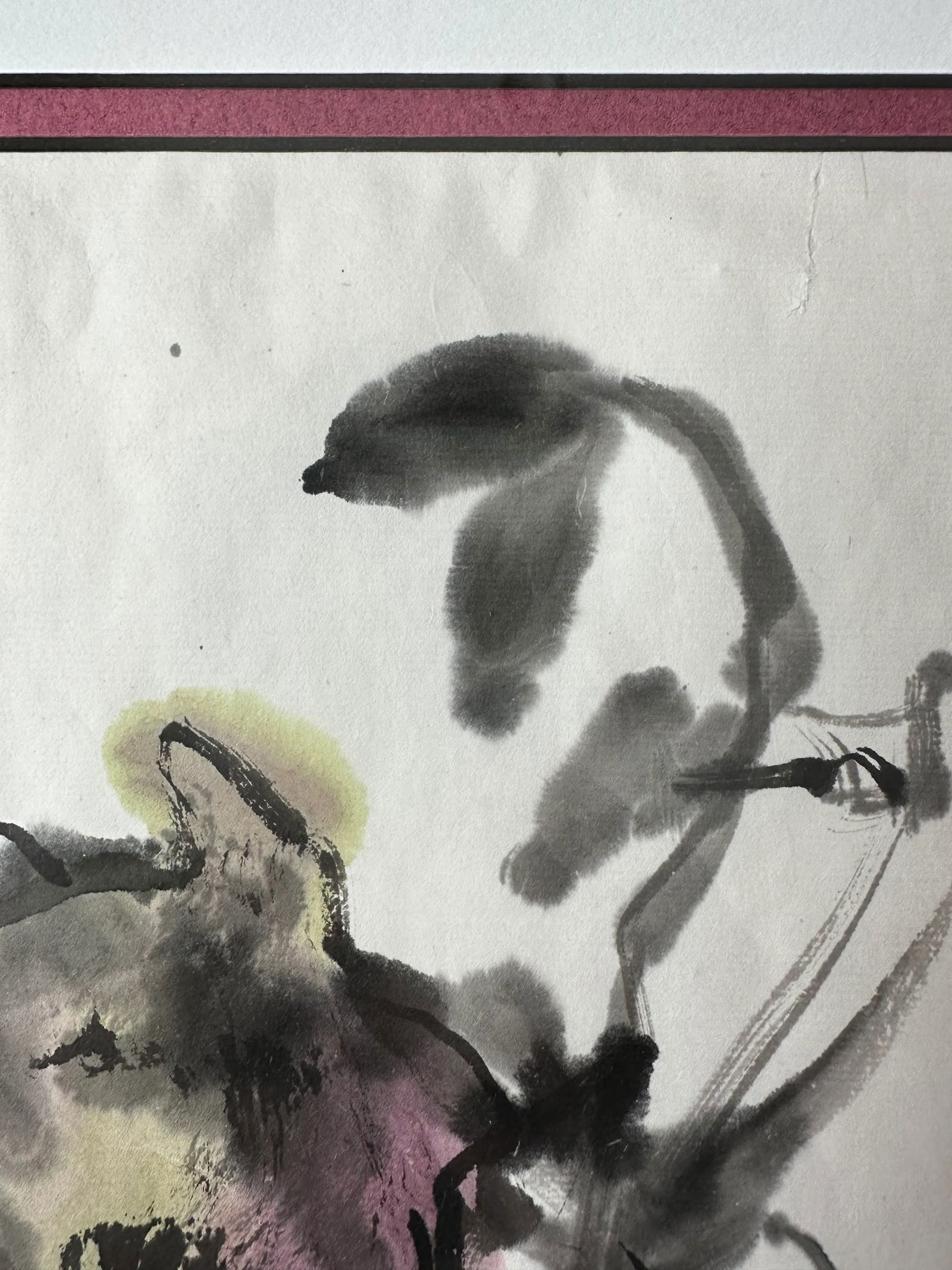 Original Signed Sumi-E Brush Painting by Dee Teller Framed - 9