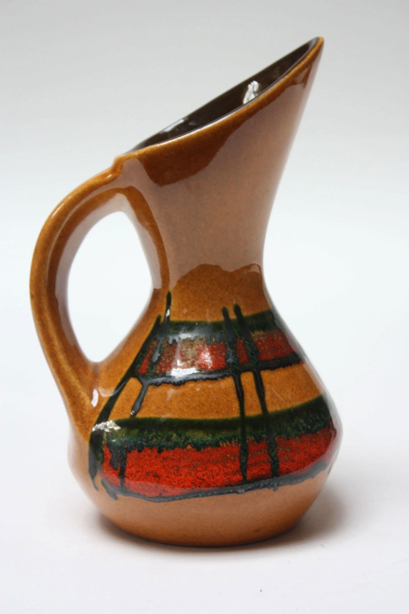 Mid-Century Israeli Studio Pottery Ochre Pitcher by Kernat - 2