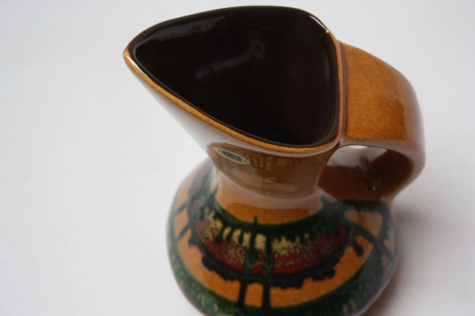 Mid-Century Israeli Studio Pottery Ochre Pitcher by Kernat - 5