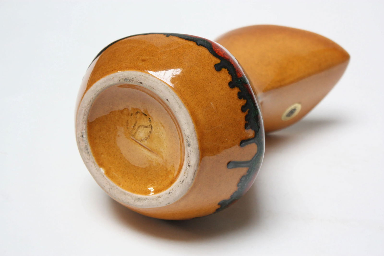 Mid-Century Israeli Studio Pottery Ochre Pitcher by Kernat - 6