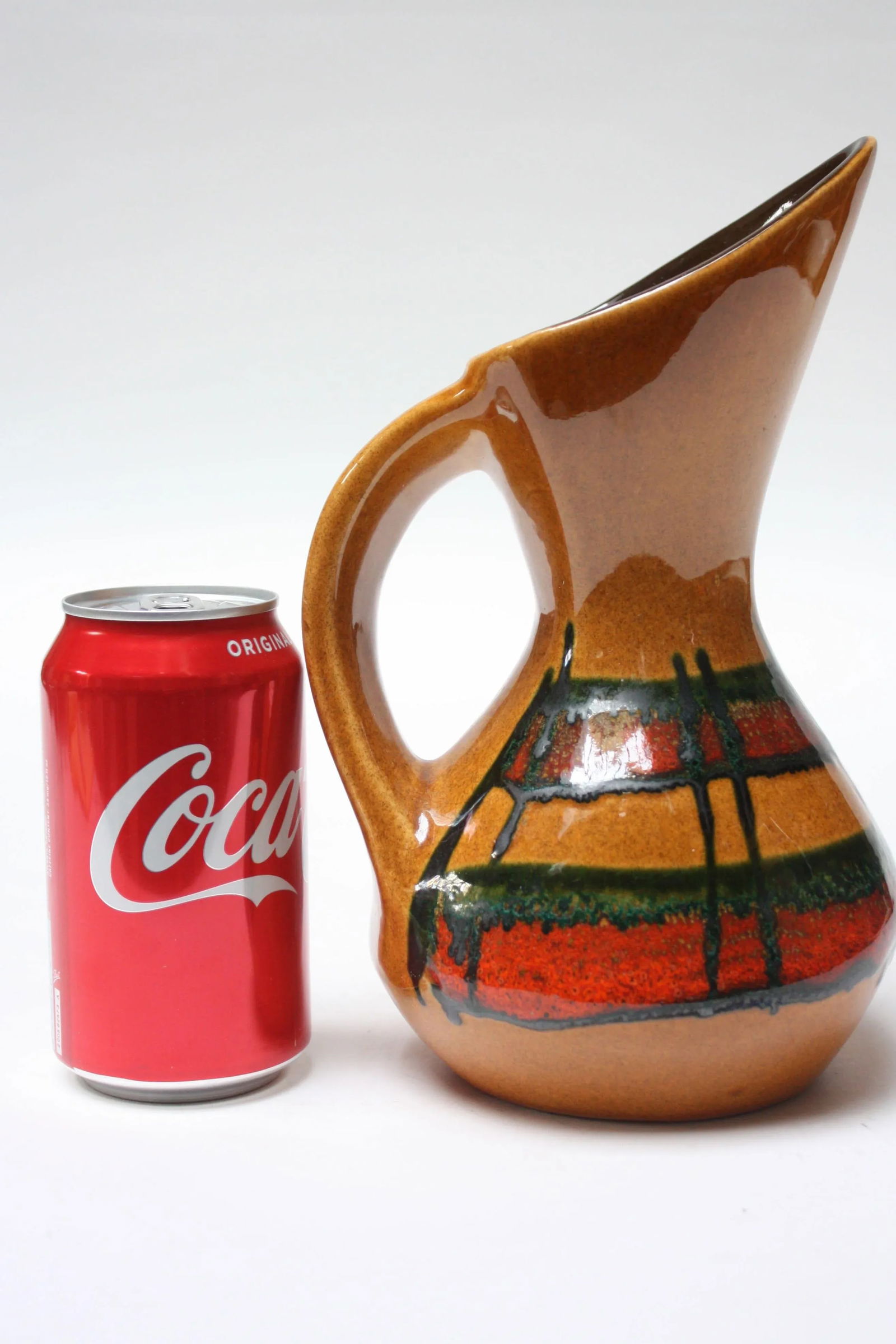 Mid-Century Israeli Studio Pottery Ochre Pitcher by Kernat - 7