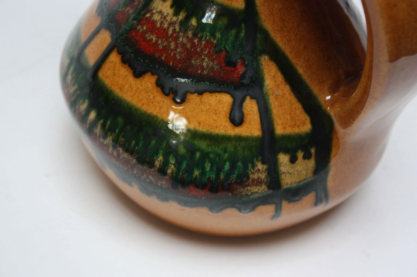 Mid-Century Israeli Studio Pottery Ochre Pitcher by Kernat - 8