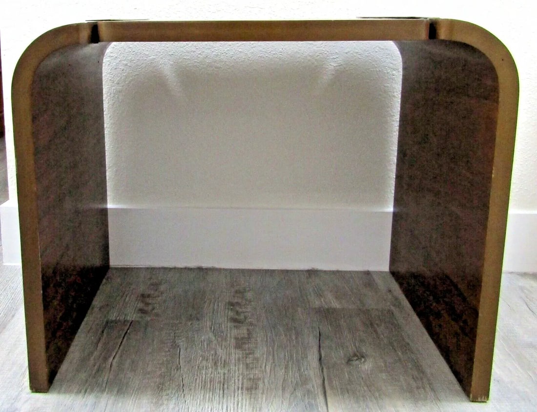 1960s Mid-Century Modern Mahogany and Brass Waterfall End Table by Baker Furniture - 3