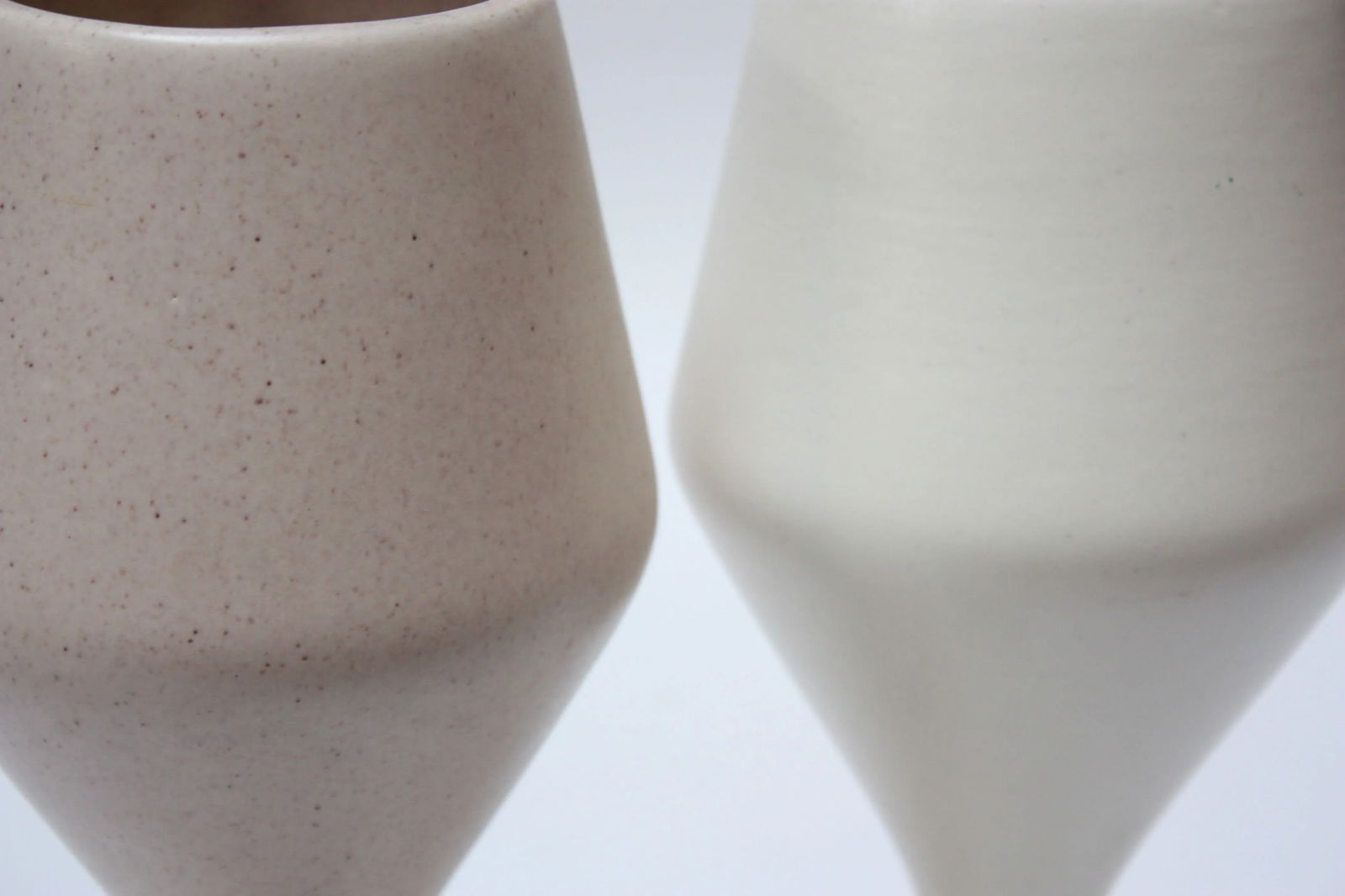 Large Haeger Ceramic Goblets / Chalices in Pink and White - a Pair - 8