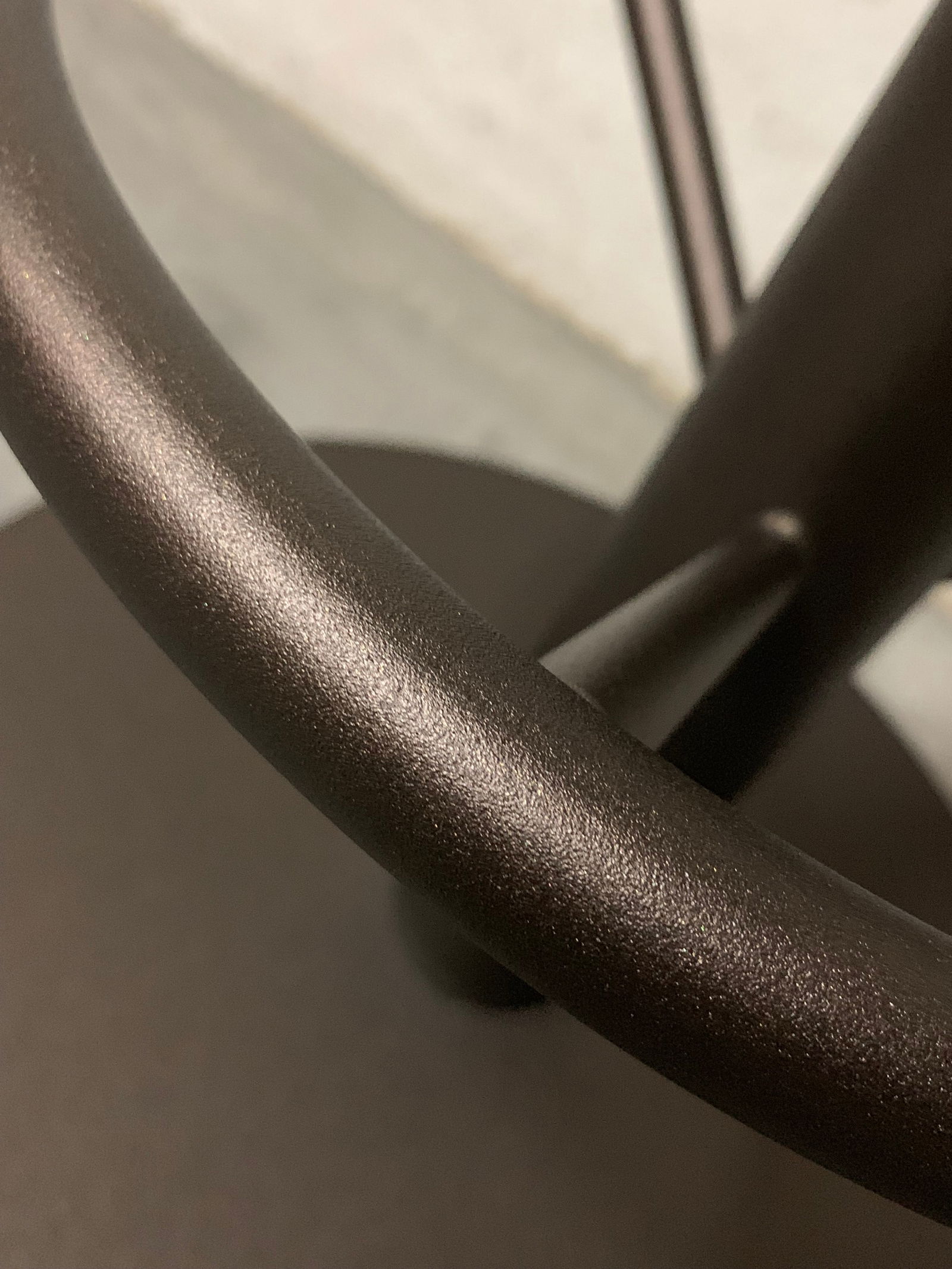 New Industrial Wrought Iron Shop Stool With Turquoise Wood Seat - 8