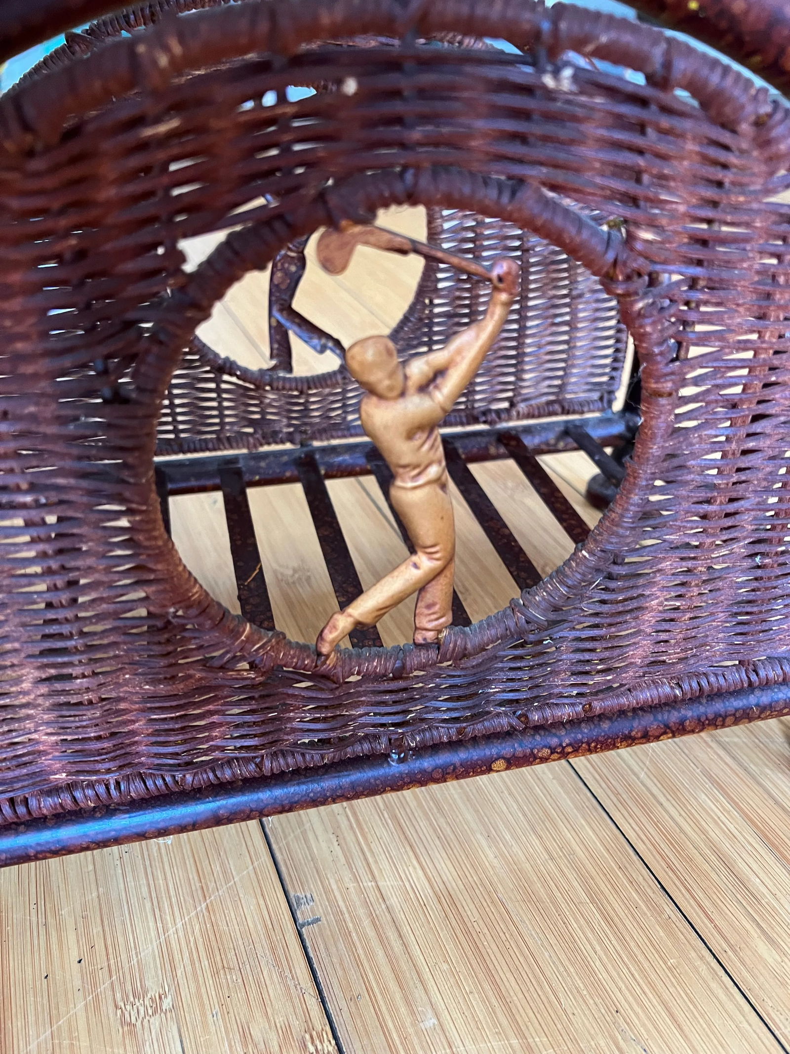 1970s Tortoiseshell Metal Golfers Magazine Rack - 4