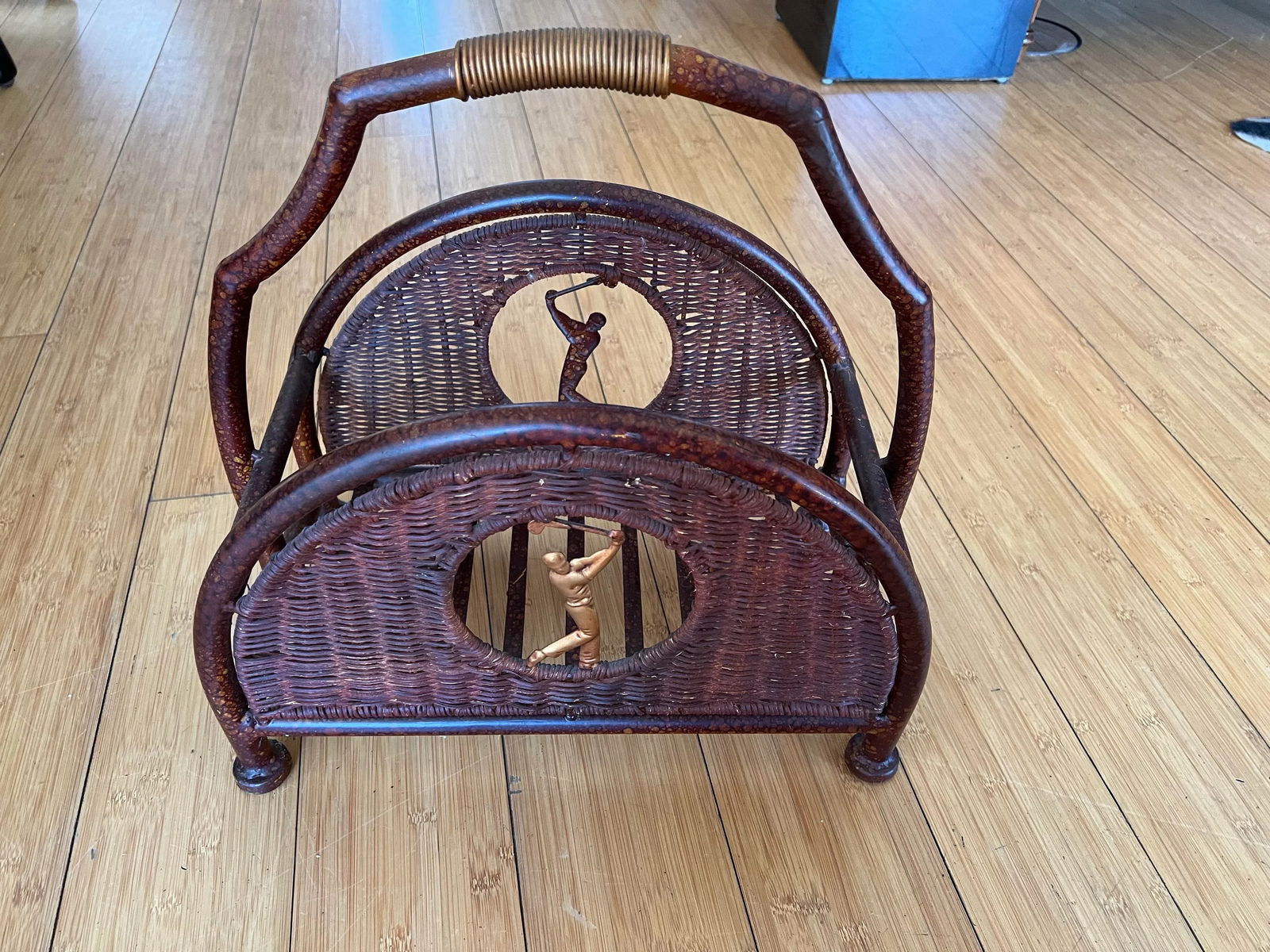 1970s Tortoiseshell Metal Golfers Magazine Rack - 5