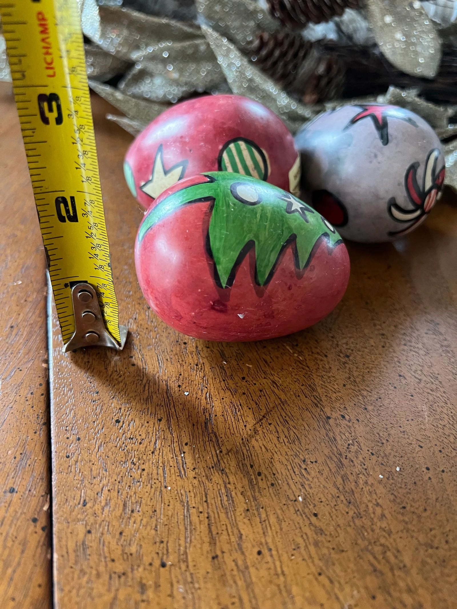 1970s Hand Painted African Stone Eggs - Set of 3 - 2