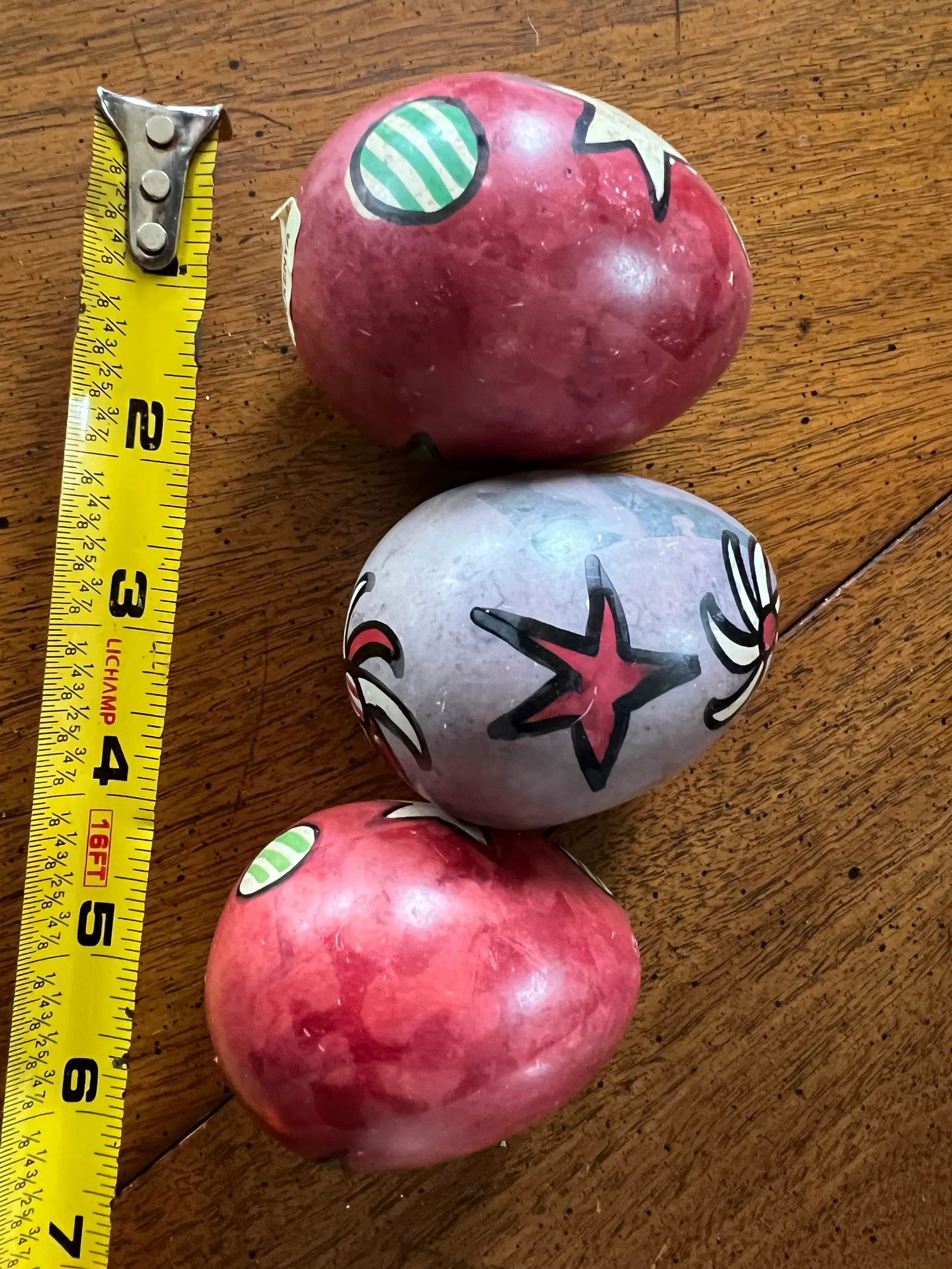 1970s Hand Painted African Stone Eggs - Set of 3 - 3