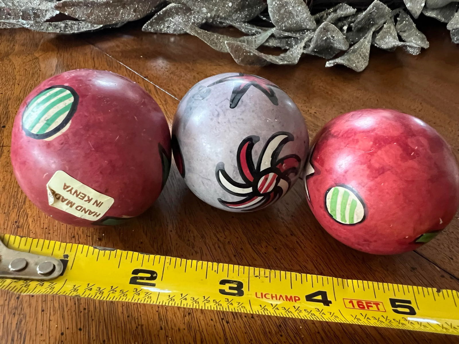 1970s Hand Painted African Stone Eggs - Set of 3 - 4