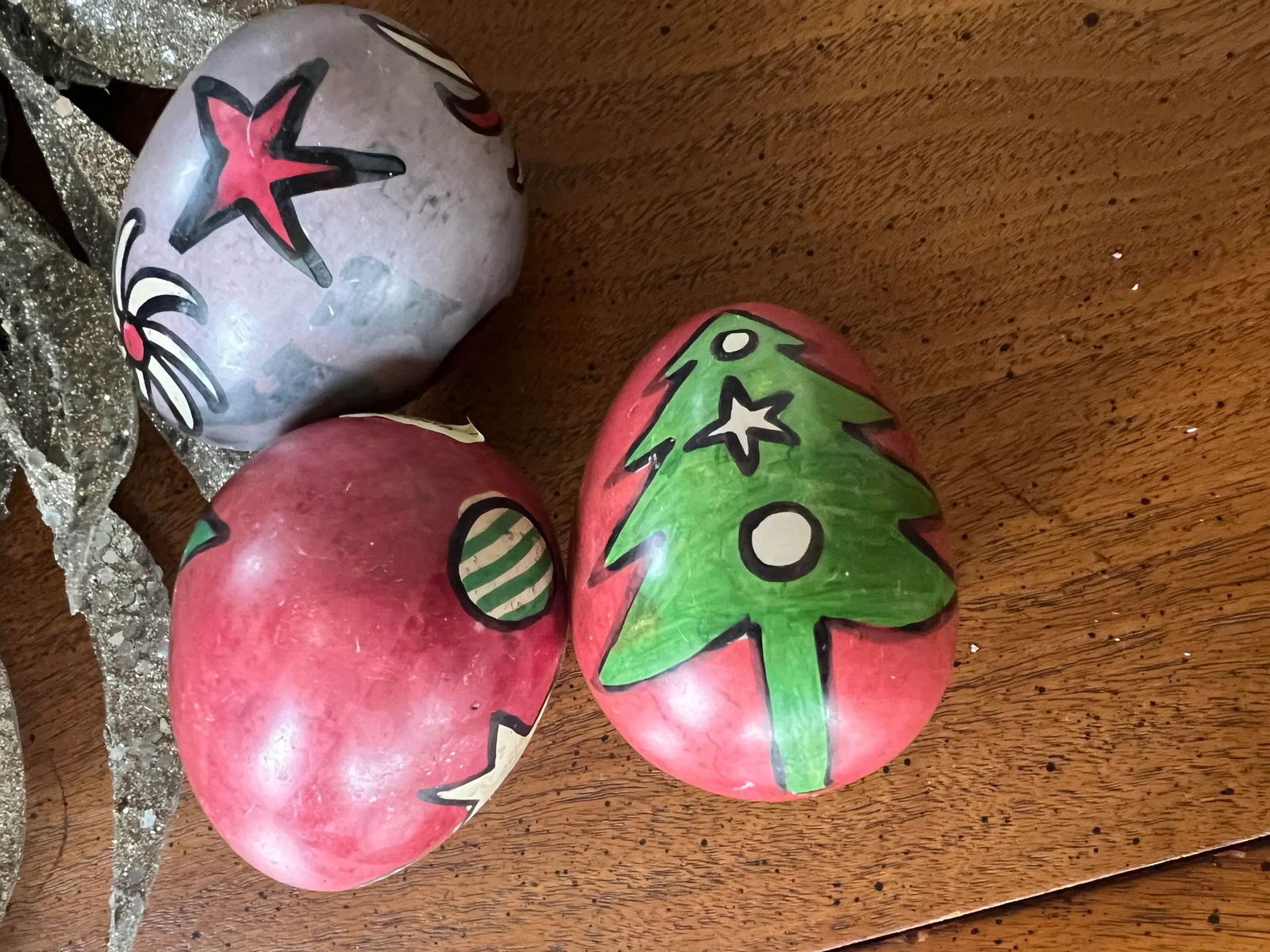 1970s Hand Painted African Stone Eggs - Set of 3 - 5