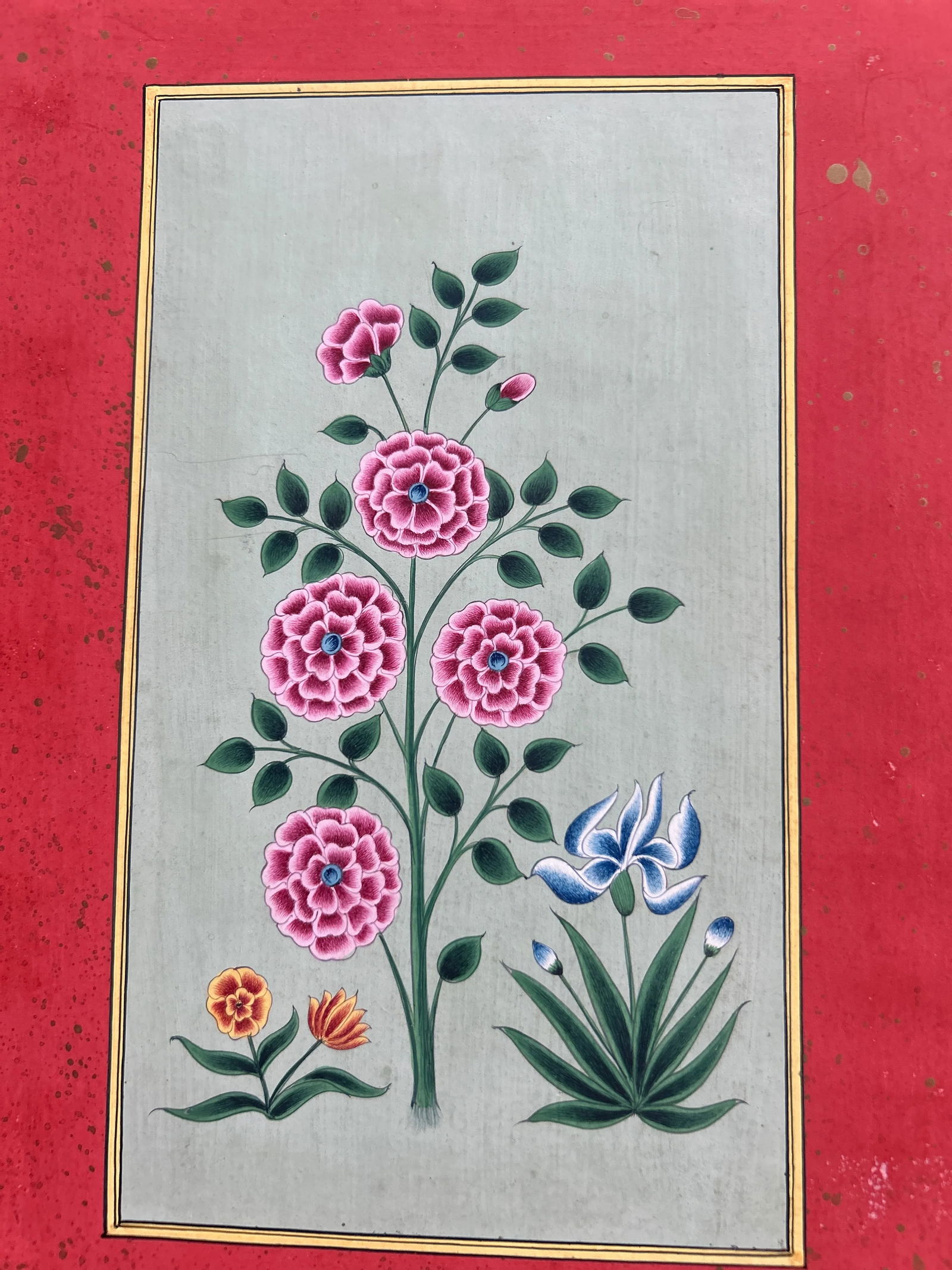 Vintage Indian Mughal Art Flower Painting - 3