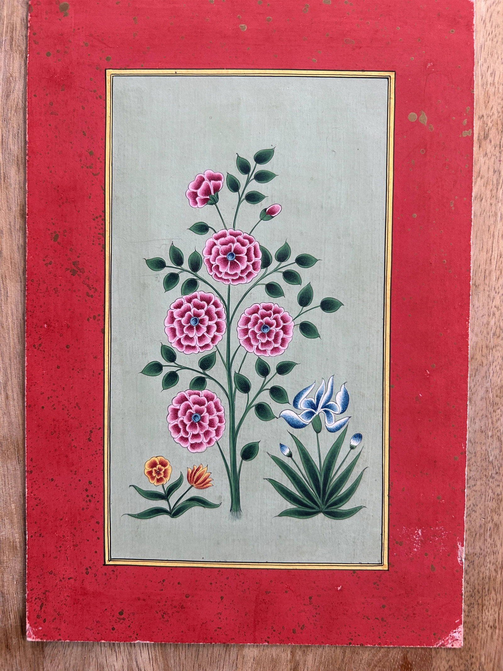 Vintage Indian Mughal Art Flower Painting - 8