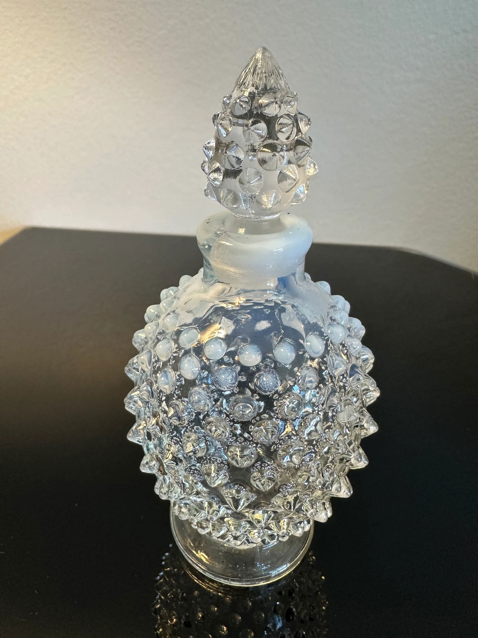 Fenton Perfume Bottle Hobnail Opalescent White - 2