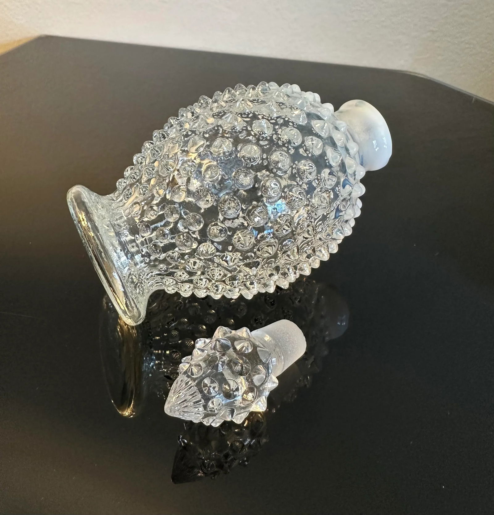 Fenton Perfume Bottle Hobnail Opalescent White - 5