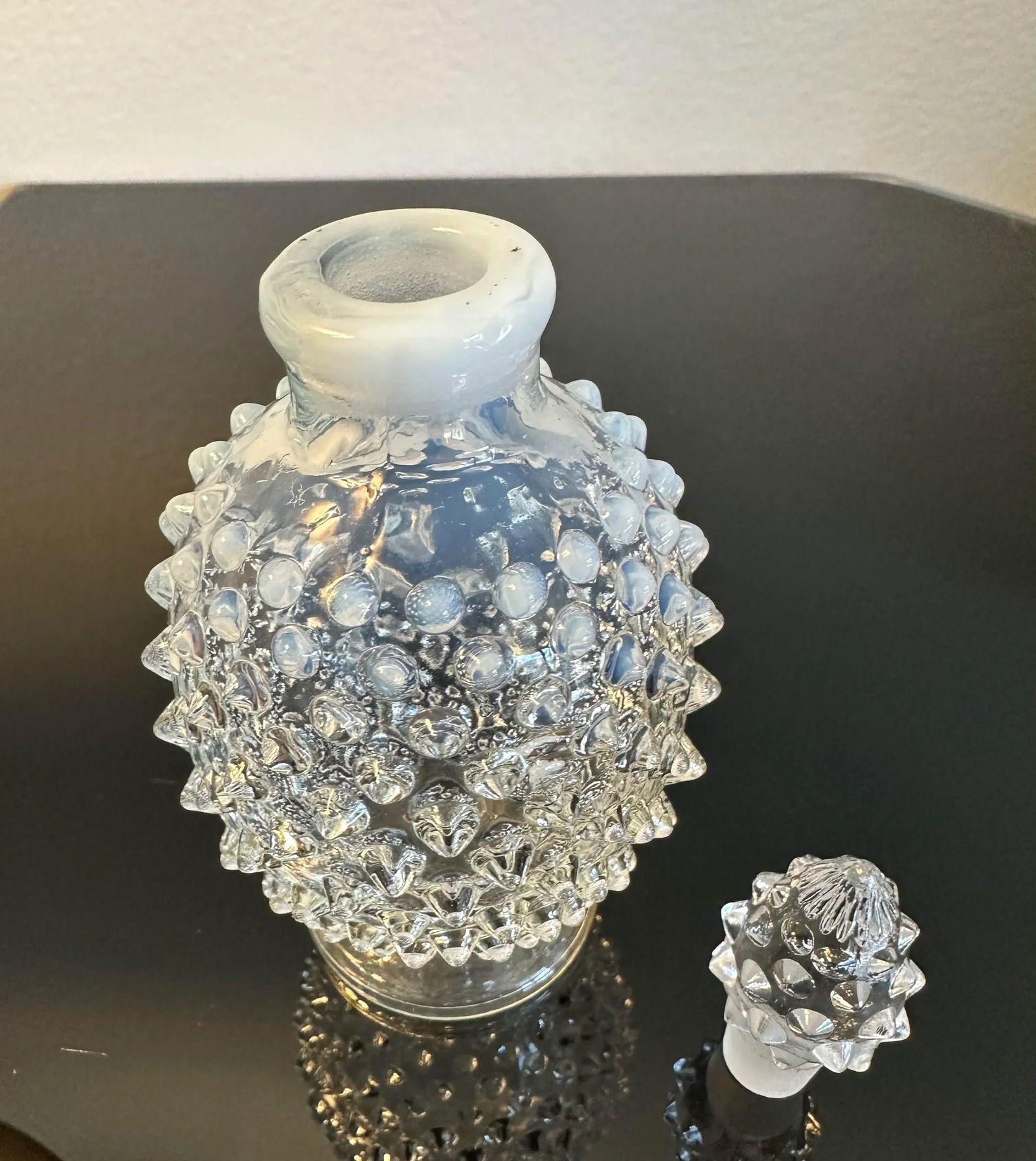 Fenton Perfume Bottle Hobnail Opalescent White - 7