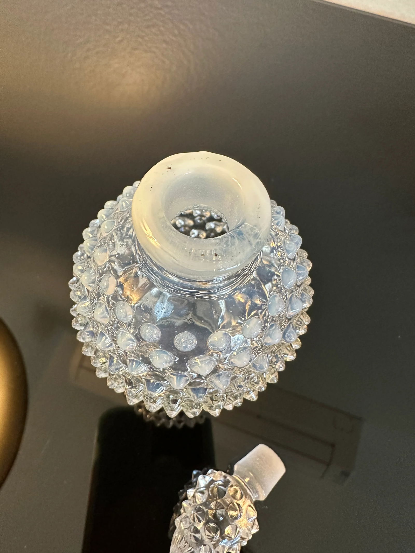 Fenton Perfume Bottle Hobnail Opalescent White - 9