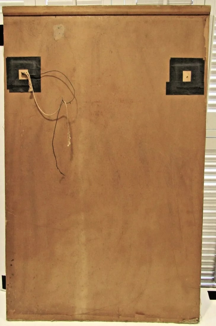 Framed Antique Madagascar Landscape Painting on Fabric by Louise Ravalantsiman - 7